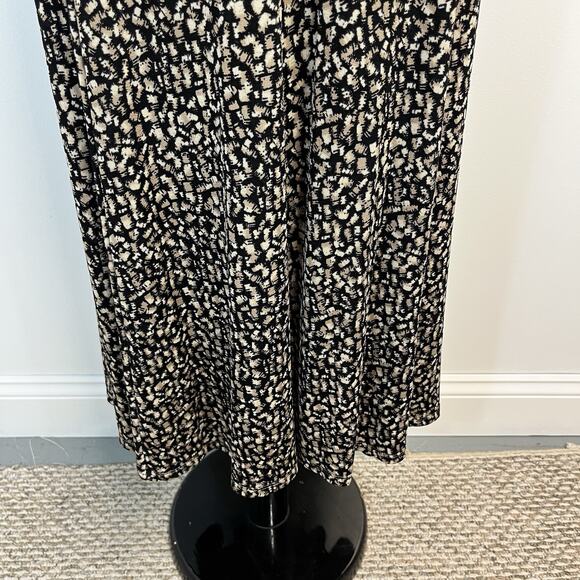 Coldwater Creek Womens Skirt Small Black Brown Slinky Stretch Long Modest A Line - Picture 4 of 8